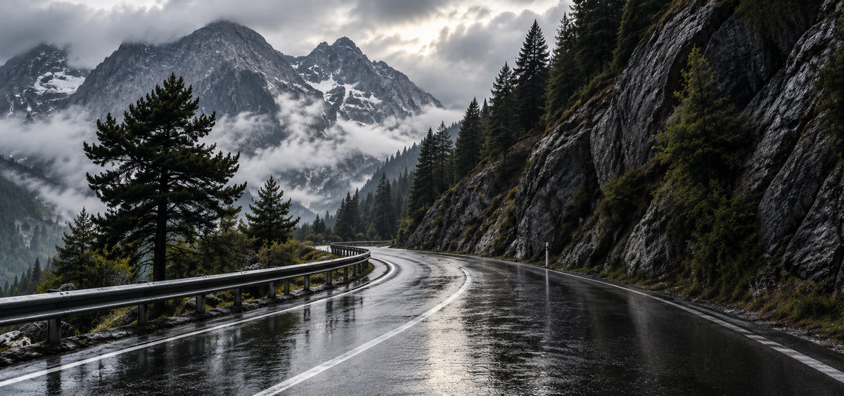 Road through the Japanese mountains